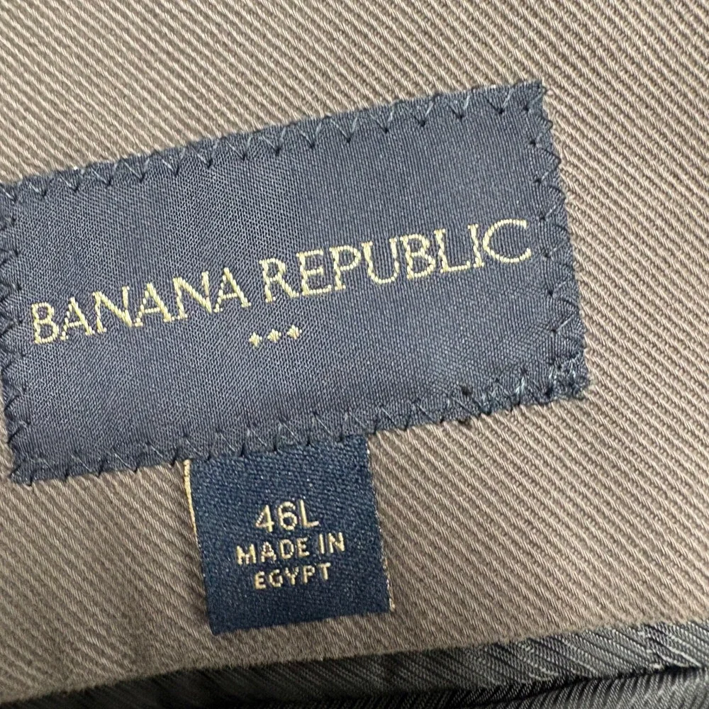 Banana Republic Mens Gray Cotton Twill 2-Button Blazer Sport Coat Jacket 46L